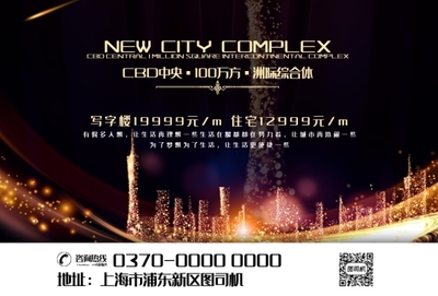 現代高端大氣未來城市cbd地產廣告海報